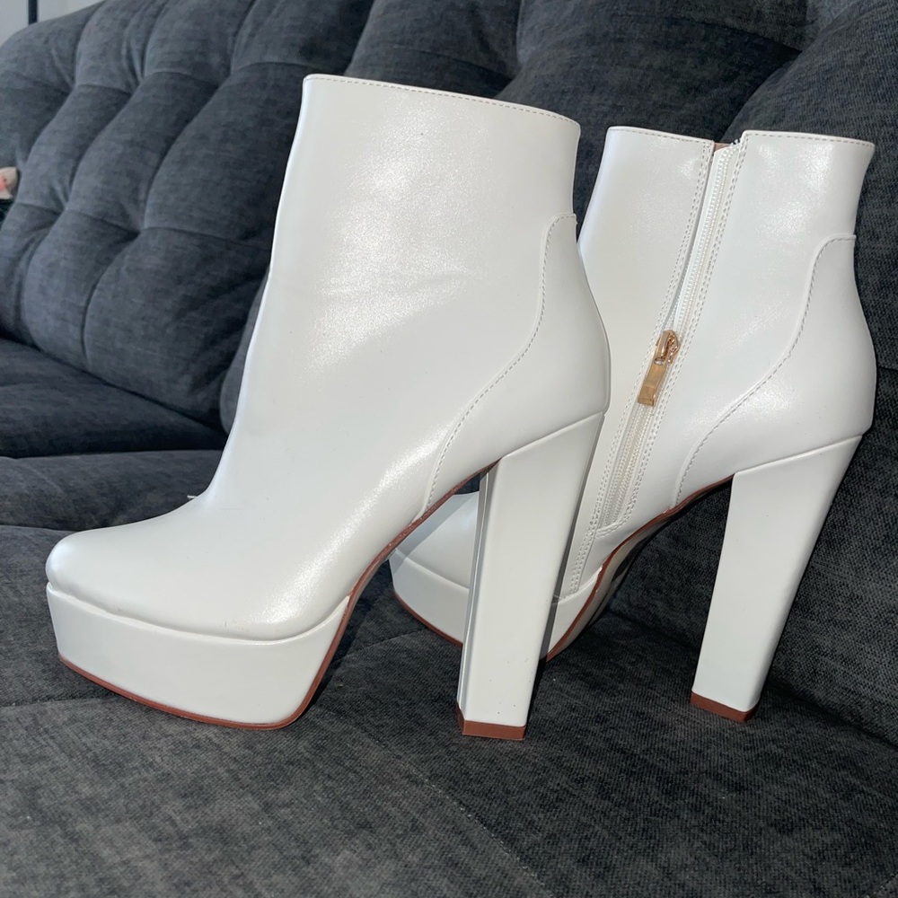 White Platform Boots - Size 8.5